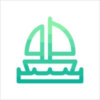 A sailboat icon on a white background vector