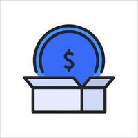 A dollar sign in a box with a dollar sign on it vector