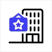 A hotel room with a star on it vector