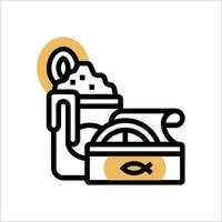 A can of tuna and a box of chips vector