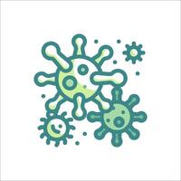 A cartoon virus icon on a white background vector