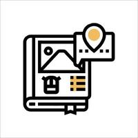 A map icon with a phone and a pin vector