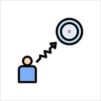 A person is holding a target and pointing to it vector