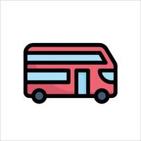 A red double decker bus icon on a white background vector