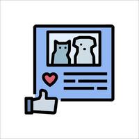 A hand pointing to a picture of a cat and dog vector