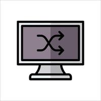 A computer monitor with an arrow pointing to it vector