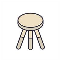 A stool with two legs on a white background vector