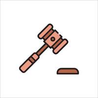 A judge's gavel icon on a white background vector