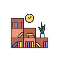 A stack of books and a clock on top of them vector