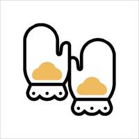 Two mittens with a cloud on them vector