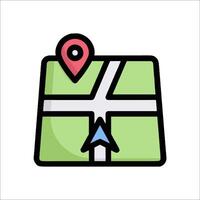 A map with a pin pointing to it vector