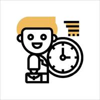 A man holding a clock and a man with a suit vector