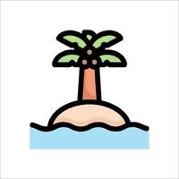 An island with a palm tree on it vector