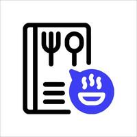 A menu icon with a fork and knife vector