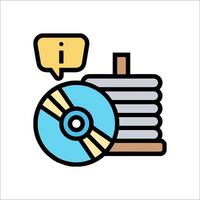 A stack of disks and a speech bubble vector