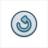 A blue and white button with an arrow pointing up vector