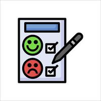 A smiley face and a check box with a pen vector