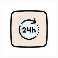 A 24 hour clock icon on a white background vector