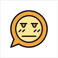 A cartoon speech bubble with an angry face vector