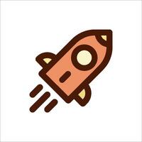 A rocket ship icon in a flat style vector