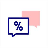 Chatbot with percentage icon vector