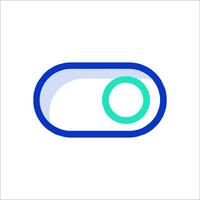 A blue and green button with a circle in the middle vector