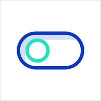 A blue and green button with a circle in the middle vector