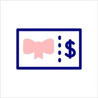 A pink bow and dollar sign icon vector