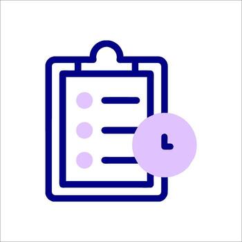 A clipboard with a check mark and a circle vector