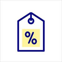 A price tag with a percentage sign vector