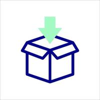 A box with an arrow pointing to it vector