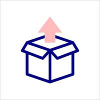 A box with an arrow pointing up inside vector