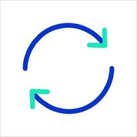 A circular arrow pointing to the left and right vector