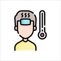 A man with a thermometer in his head vector