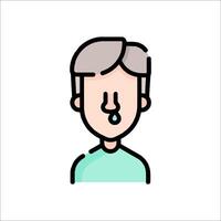 A man with a nose in his mouth vector