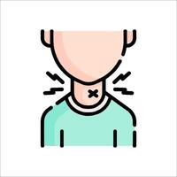 A man with a sore throat icon vector