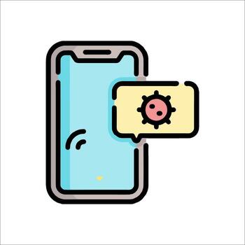 A smartphone with a button and a phone icon vector