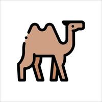 A camel is standing in a line on a white background vector
