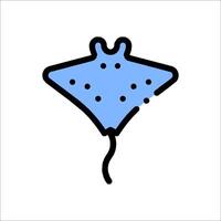 A blue stingray icon on a white background vector