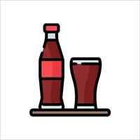 A glass of soda and a bottle of soda vector
