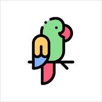 A colorful parrot sitting on a branch vector