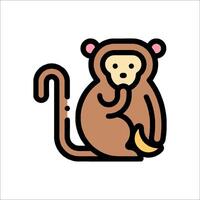A monkey holding a banana in its hand vector