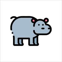 A cartoon hippo on a white background vector