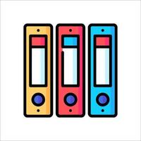 Three file folders with different colors on a white background vector