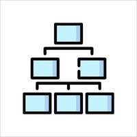 A flat icon of a tree with multiple screens vector