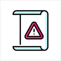 A warning sign on a book with a triangle vector
