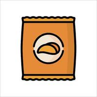 A bag of chips icon on a white background vector