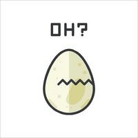 An egg with the word oh on it vector