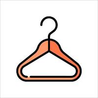 An orange hanger with a hook on it vector