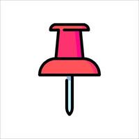 A red push pin icon on a white background vector